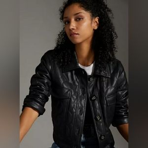 Maeve Quilted Pleather Jacket